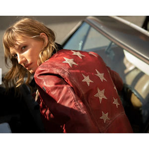 MAURITIUS CHRISTY RF LEATHER JACKET STARS Red